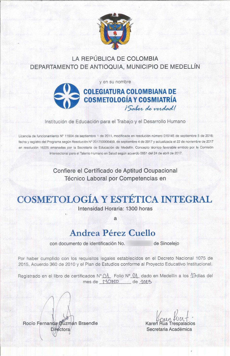 Cosmetología y Estética Integral - Andrea Pérez
