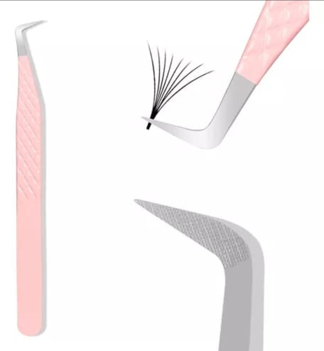 Pinza Volumen Ruso Microdentada Rosada Ref 3257